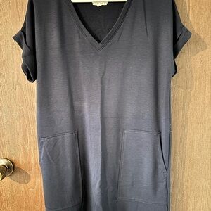 Lou & Grey Dark Blue V-Neck Dress